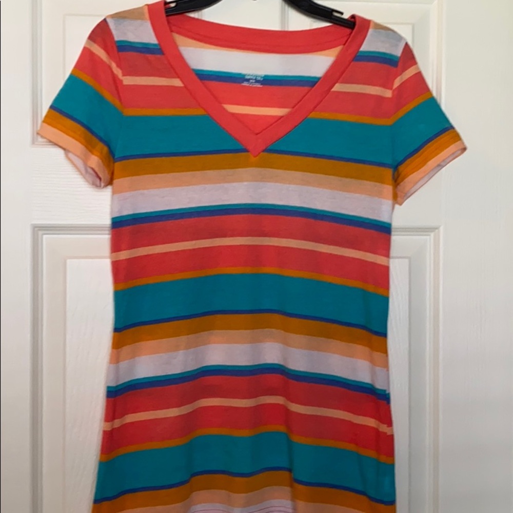 Mossimo V neck multi color top